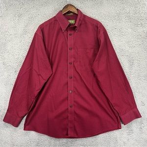 Orvis Button Shirt 100% Cotton Long Sleeves Red Men Size Large